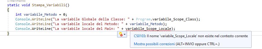 Scope Variabile C#